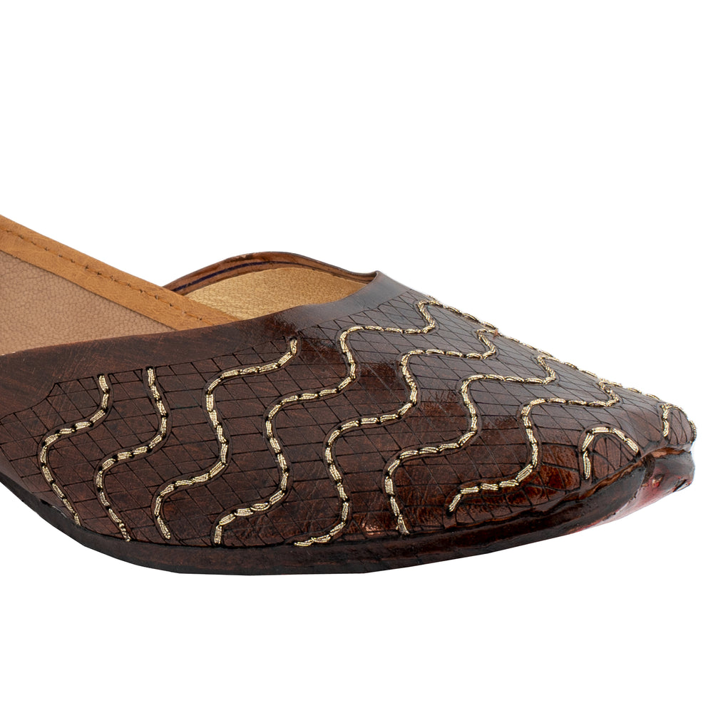 Brown Choco Women's Kolhapuri Leather Jutti