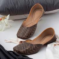 Brown Choco Women's Kolhapuri Leather Jutti