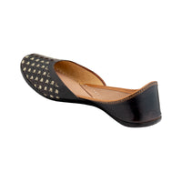 Black Starry Nights Women's Kolhapuri Leather Jutti