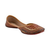 Tan Walnut Coffee Women's Kolhapuri Leather Jutti