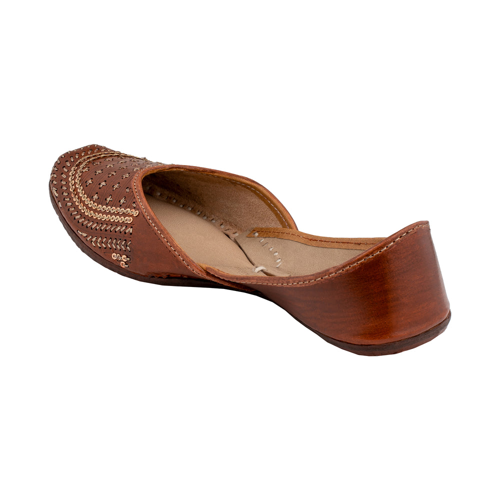 Red Brown Sepia Women's Kolhapuri Leather Jutti