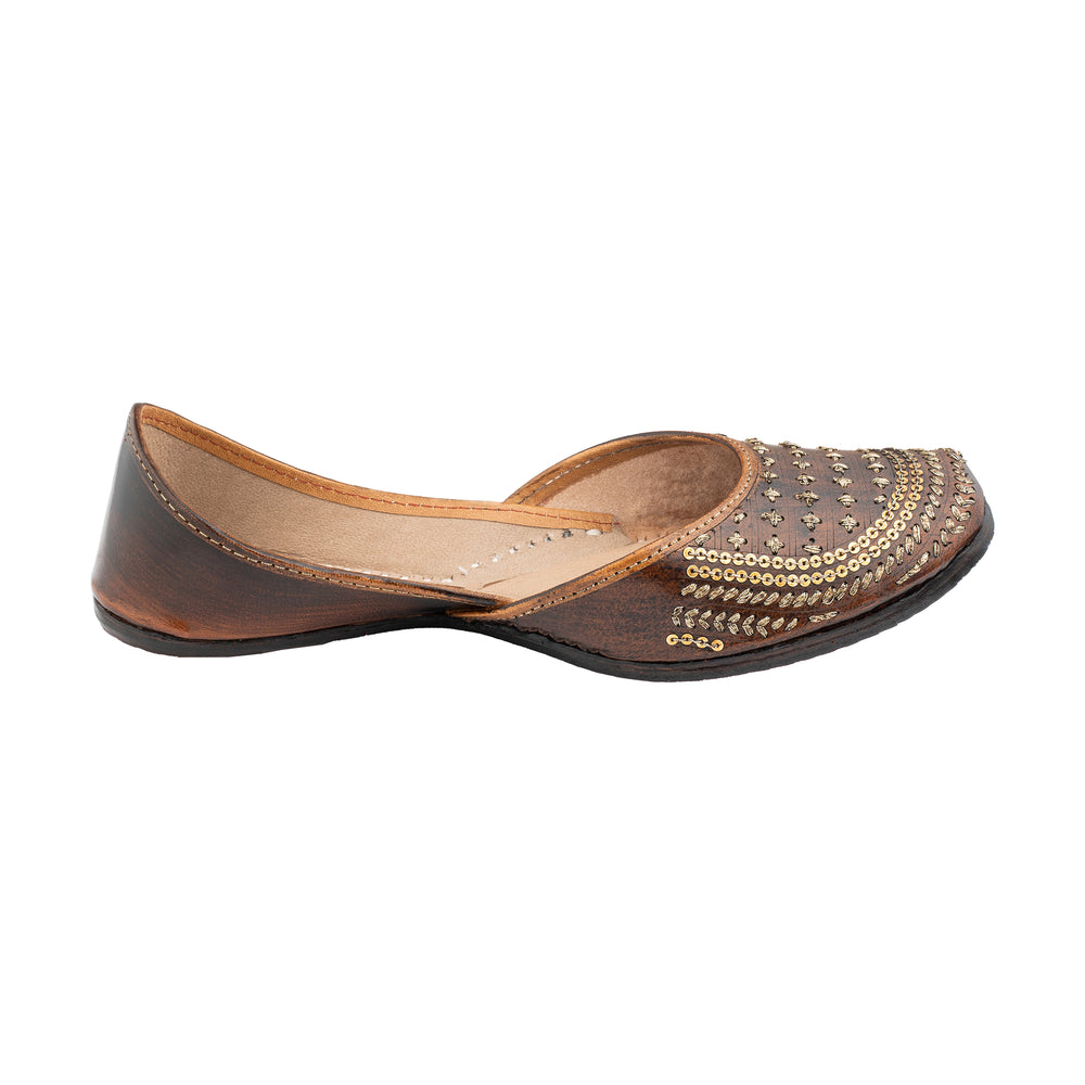 Brown Sienna Women's Kolhapuri Leather Jutti