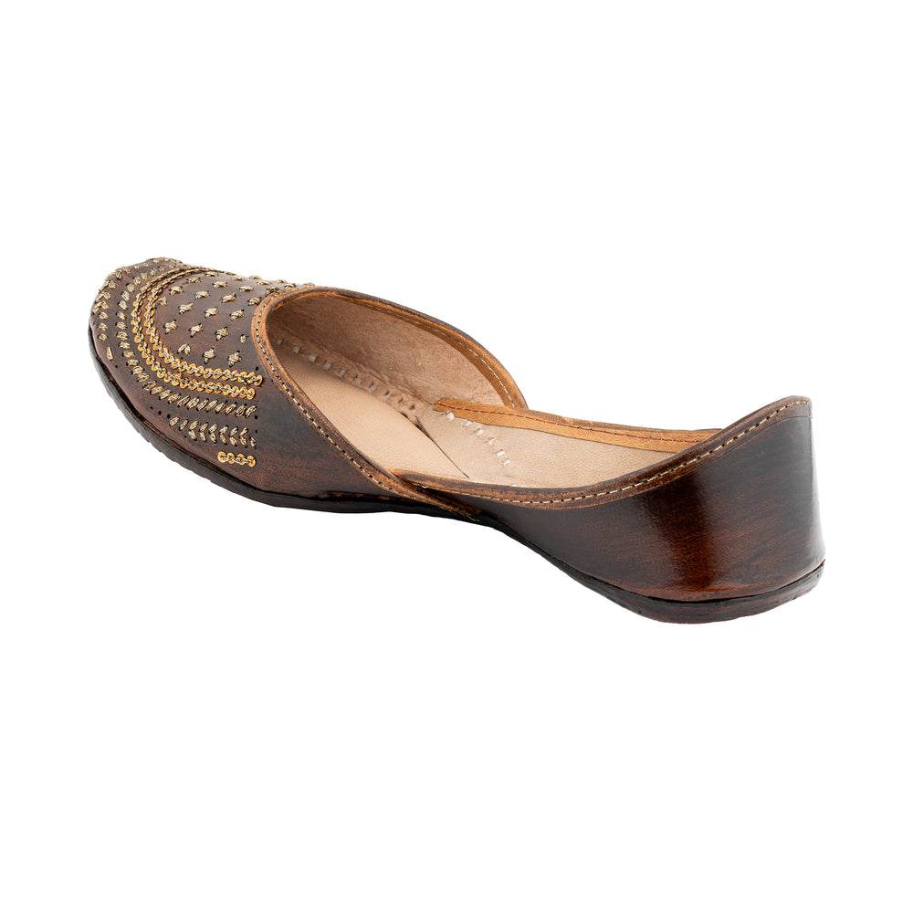 Brown Sienna Women's Kolhapuri Leather Jutti