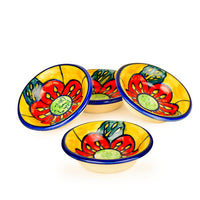 Handpainted Floral Round Ceramic Dip Bowls (Set of 4, Multicolor)