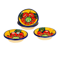 Handpainted Floral Round Ceramic Dip Bowls (Set of 4, Multicolor)