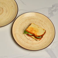 Hand Glazed Ceramic Earthy Swirl Dinner Plates (Brown, Set of 2, 10 inches)