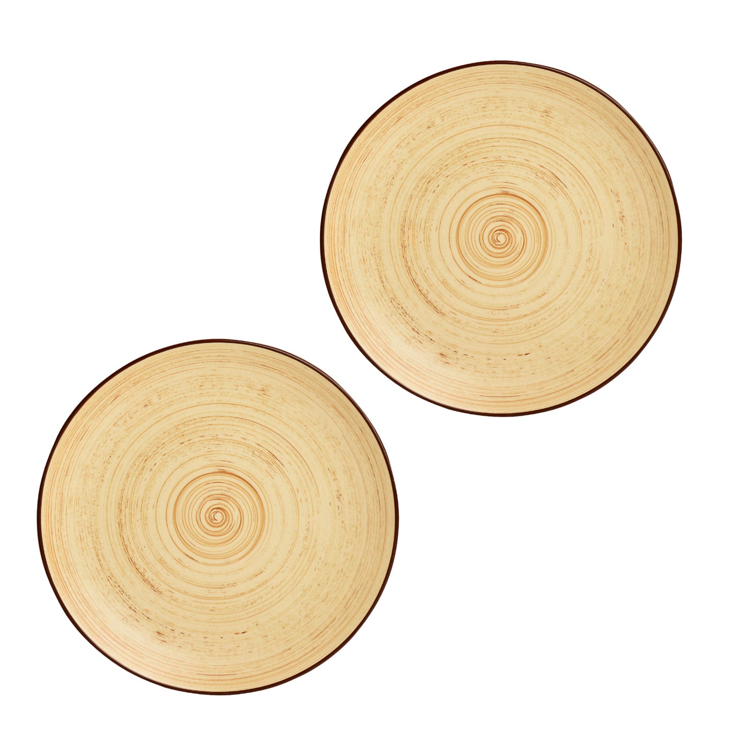 Hand Glazed Ceramic Earthy Swirl Dinner Plates (Brown, Set of 2, 10 inches)