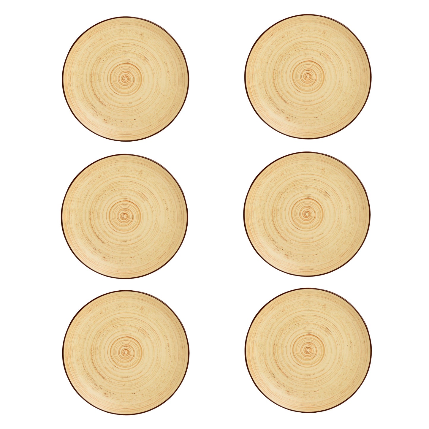 Hand Glazed Ceramic Earthy Swirl Dinner Plates (Brown, Set of 6, 10 inches)