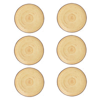 Hand Glazed Ceramic Earthy Swirl Dinner Plates (Brown, Set of 6, 10 inches)