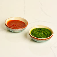 Studio Pottery Ceramic Green Carnival Dip Bowls (Set of 2, 50 ml each)