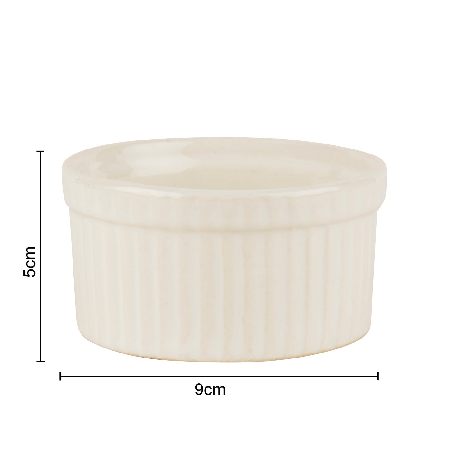 Studio Pottery Ceramic Dessert / Dip Bowls (150 ml each, Set of 2, White)