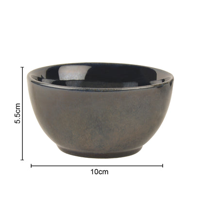 “The Luxe” Ceramic Hand Glazed Dinner Serving Bowls (200 ml , Navy Blue, Set of 4)