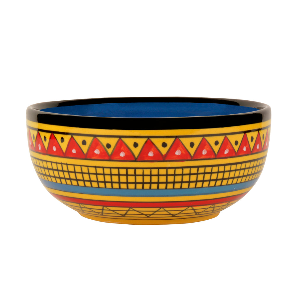 Hand Painted Ceramic Serving Bowl (800 ml, Yellow)