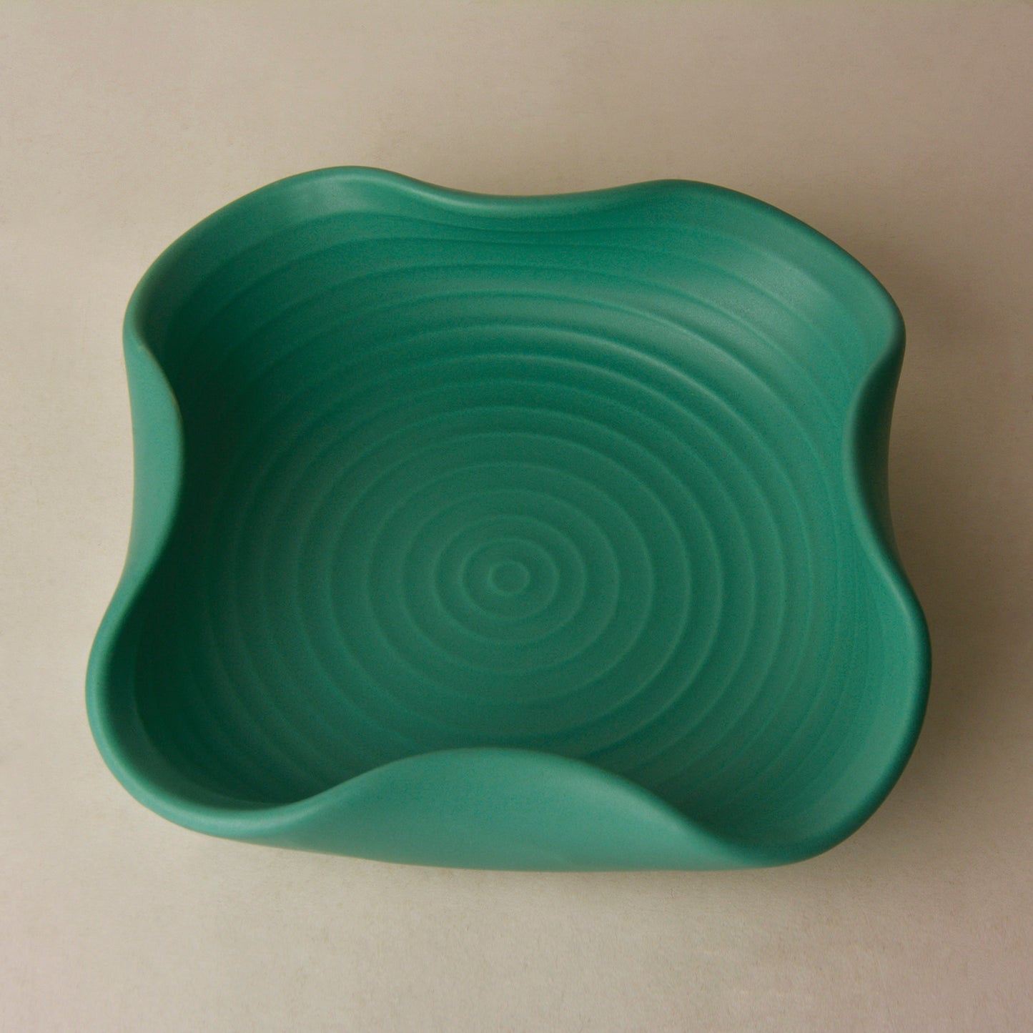 Ceramic Matt Finish Stylish Serving Bowl (22 cm , Sea Green)