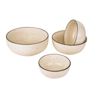 Handcrafted White Matt Dinner Serving Bowl Set (Set of 4)