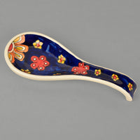 Handpainted Ceramic Spoon Rest (Blue, Length - 22 cm, Width - 9 cm)