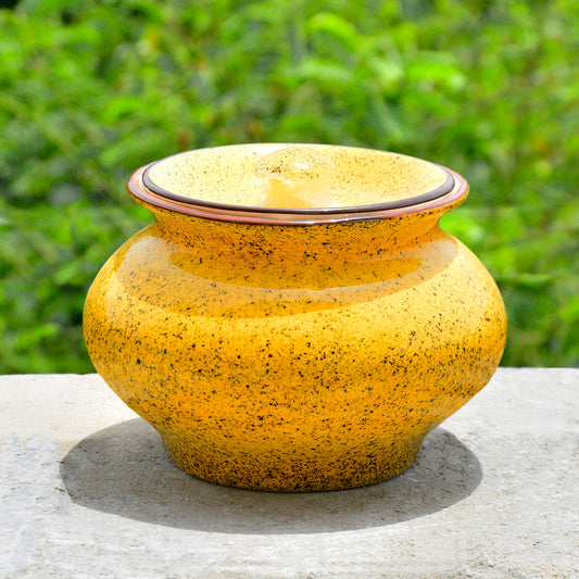 Ceramic Streak Spray Handi with Lid ( 1500 ml , Yellow)