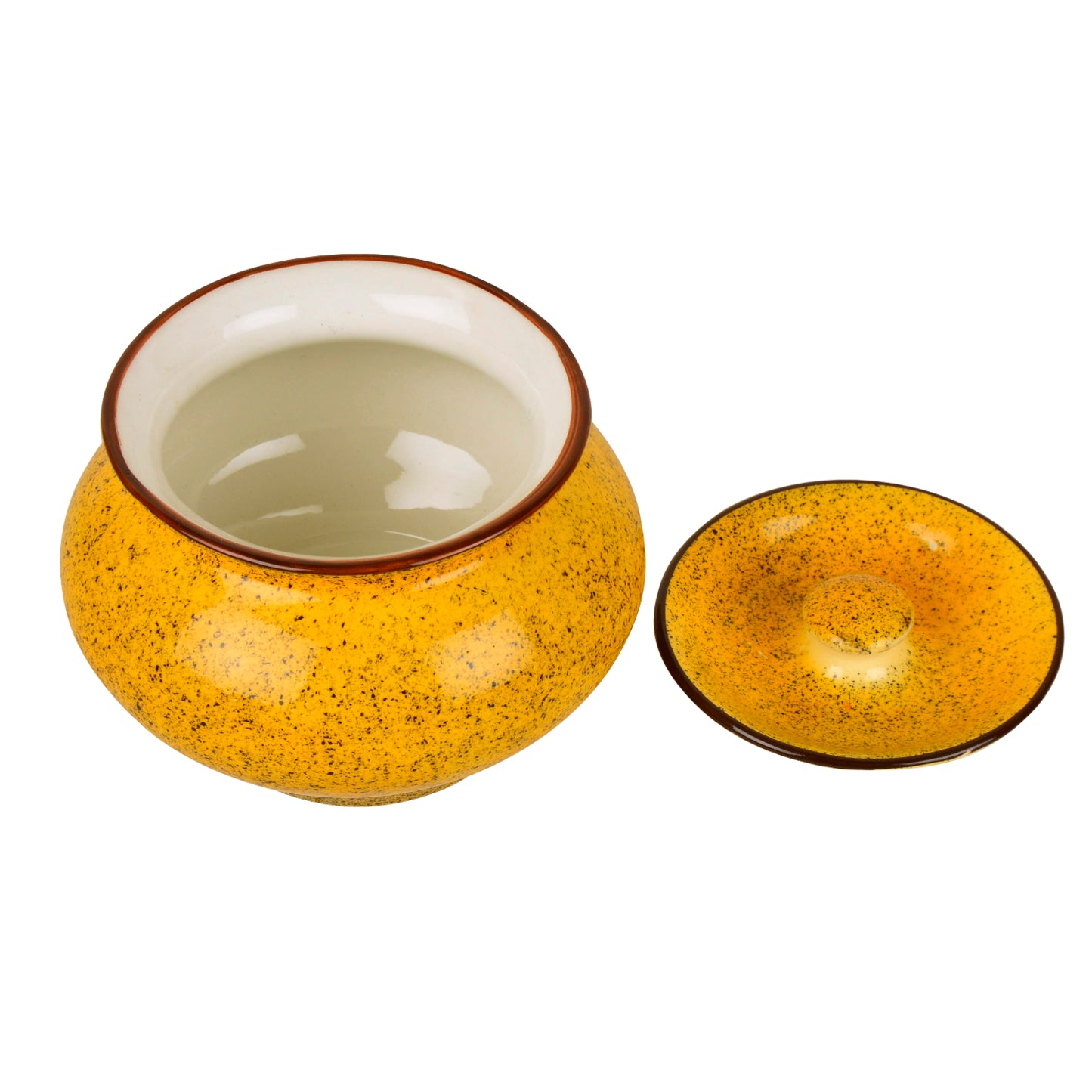 Ceramic Streak Spray Handi with Lid ( 1500 ml , Yellow)
