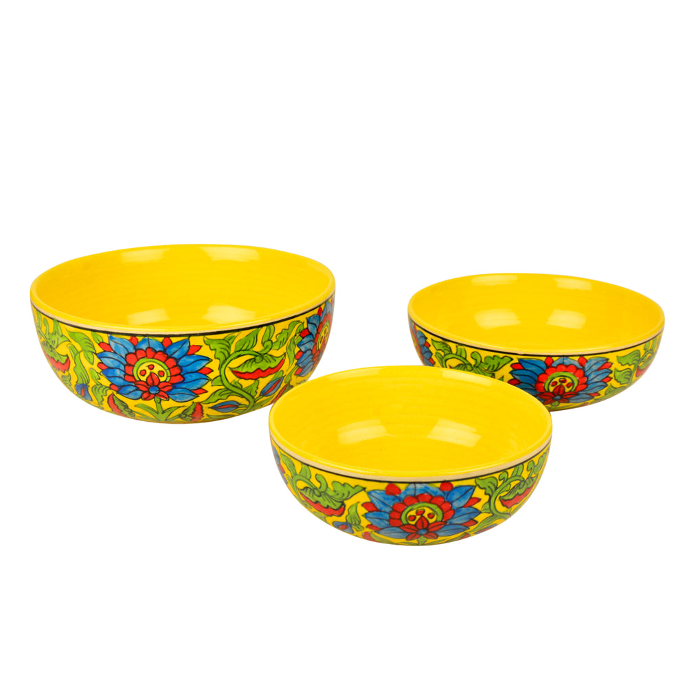 Handpainted Ceramic Dinner Big Serving Bowls Set 