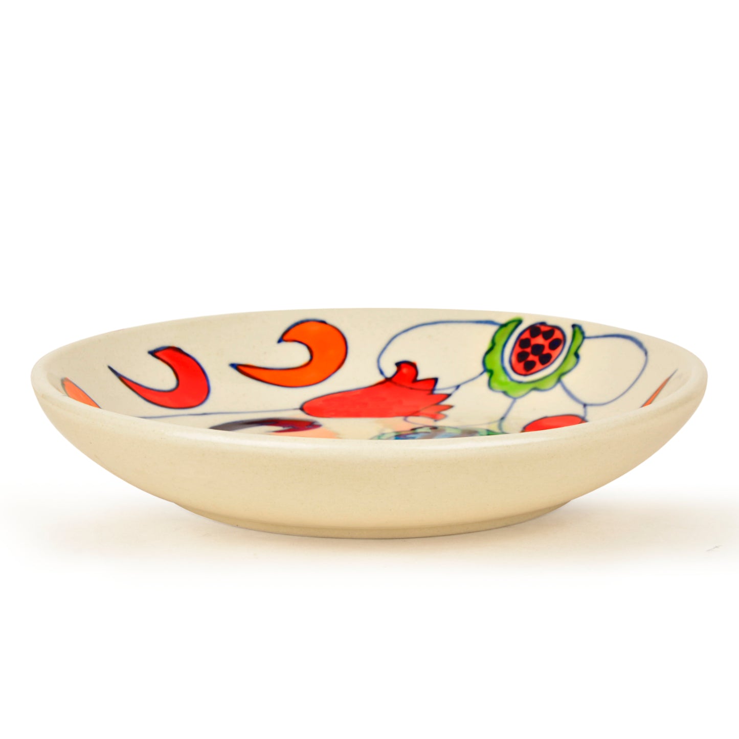 Hand Painted Chic and Sleek Ceramic Shallow Serving Bowl (8.5 icnhes , Multicolor)