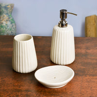 Ceramic Bathroom Set in Pristine White (3 Pieces)