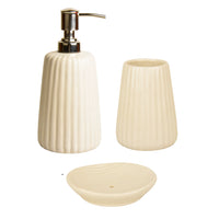 Ceramic Bathroom Set in Pristine White (3 Pieces)