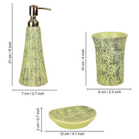 Ceramic Bathroom Set in Speckled Design (Green & Black, 3 Pieces)