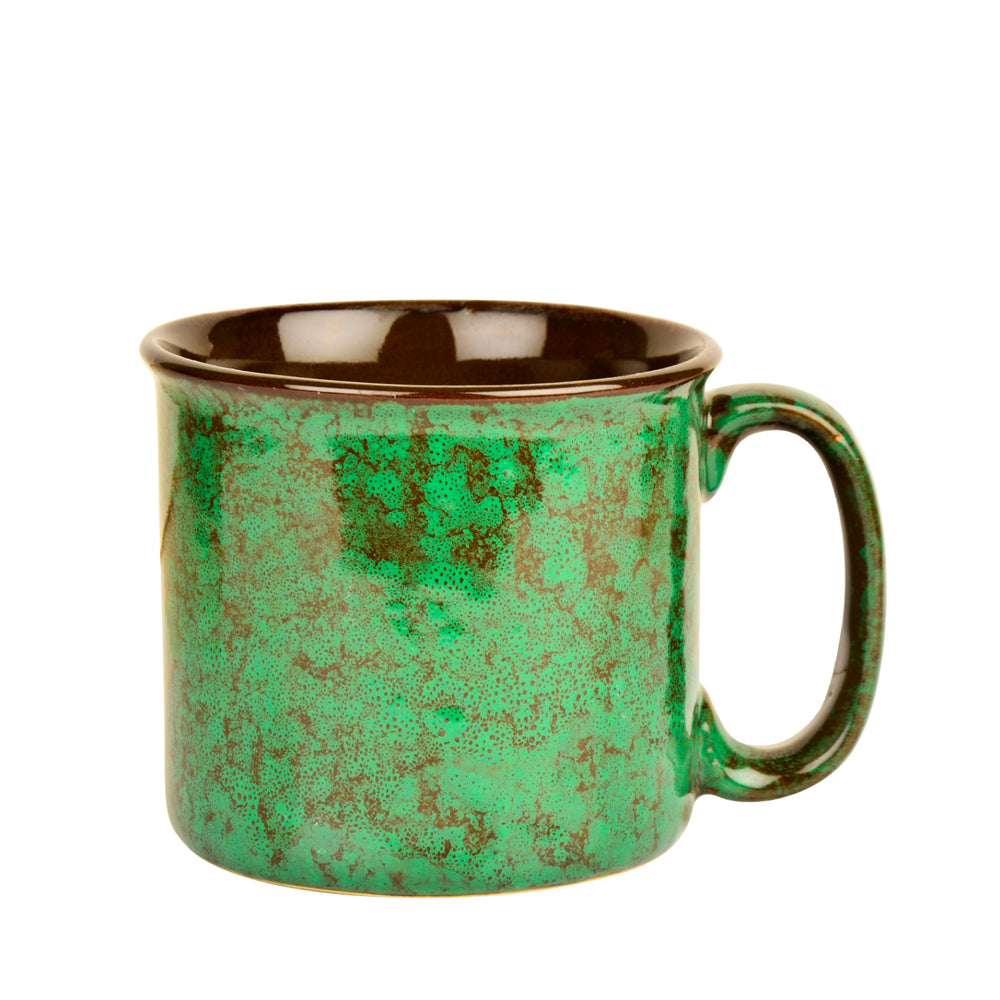 Studio Pottery Ceramic Maggi Bowl, Mug with Handle (550 ml , Emerald Green)