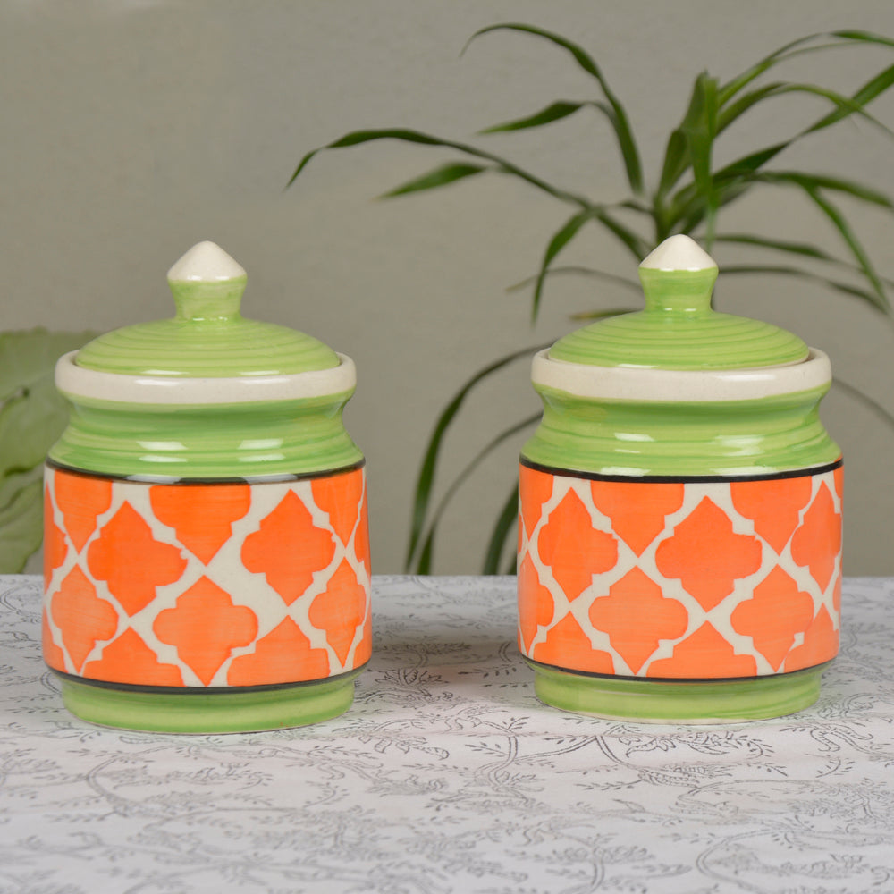 Handpainted Ceramic Jar