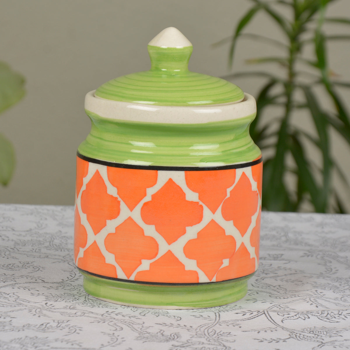 Handpainted Ceramic Jar