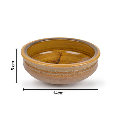 Studio Pottery Ceramic Snack/Serving Bowls (Set of 2, Mustard Yellow)