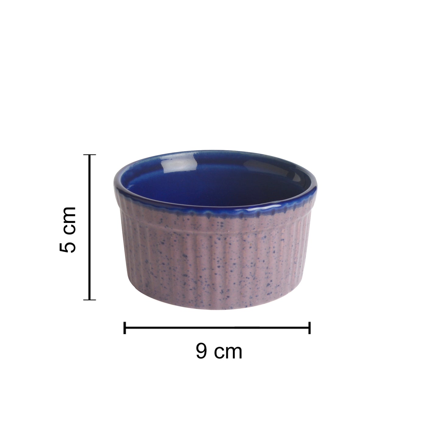 Studio Pottery Ceramic Dessert/Dip Bowls (Set of 2, Purple,Blue)