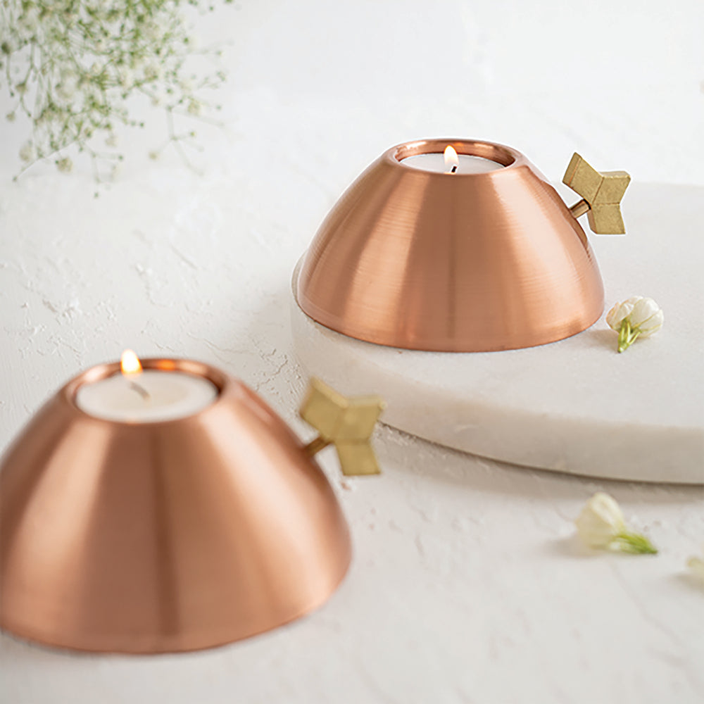 Copper Tea Light Holder 