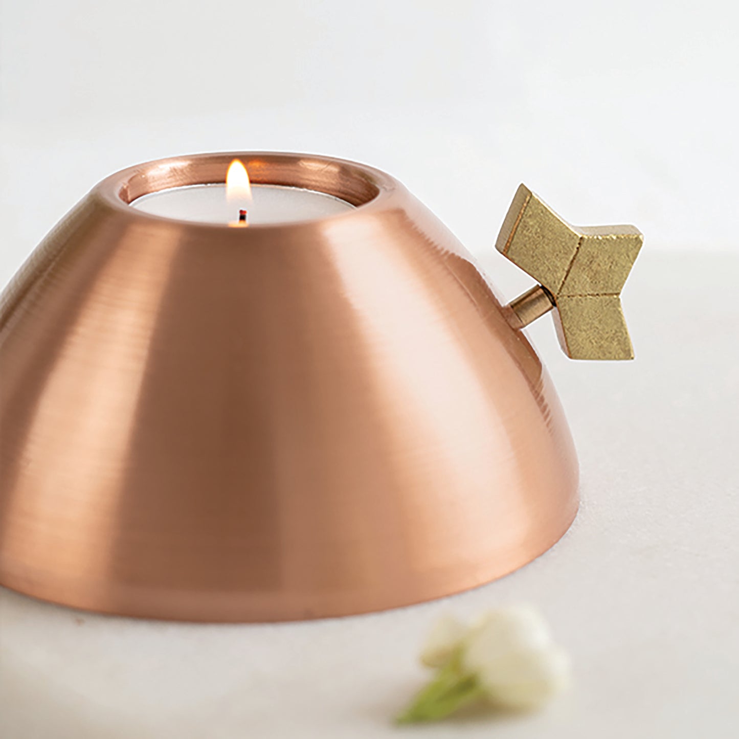 Kaju Copper Tea Light Holder (Single Piece)