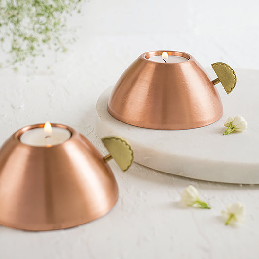 Karanji Copper Tea Light Holder (Single Piece)