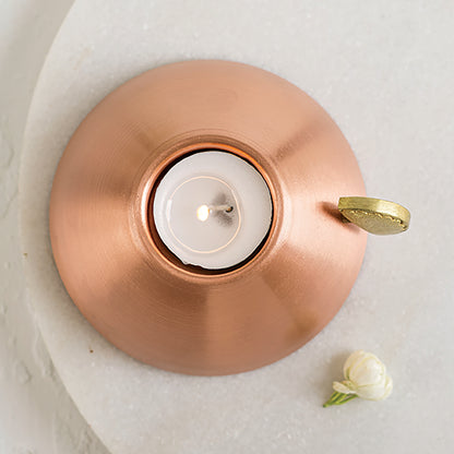 Karanji Copper Tea Light Holder (Single Piece)