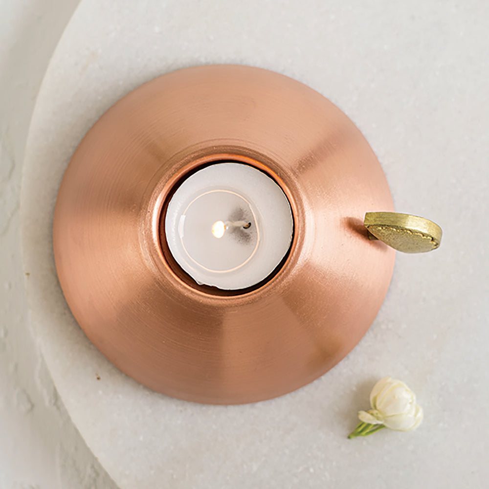 Copper Tea Light Holder 