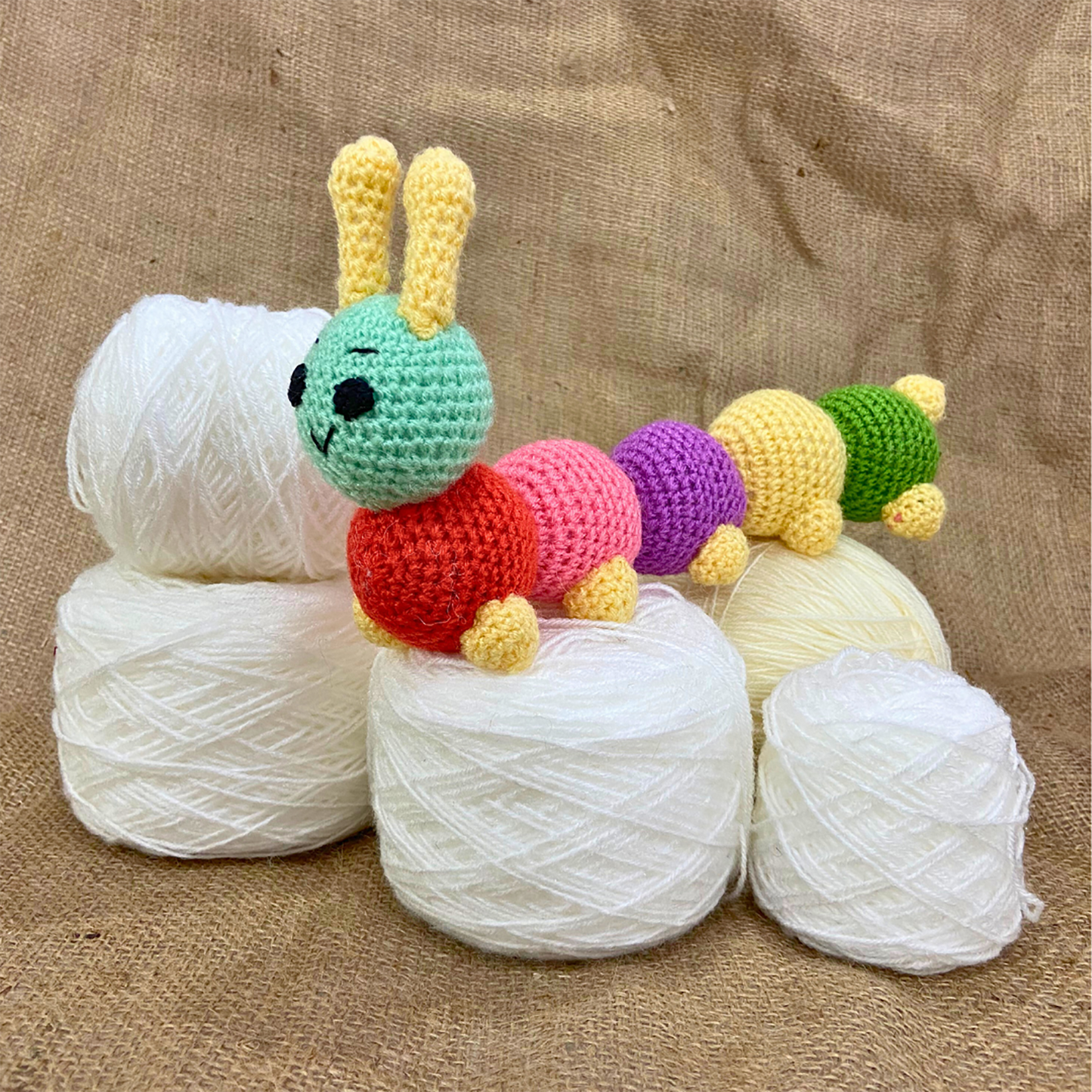 Handmade Crochet Caterpillar Toy