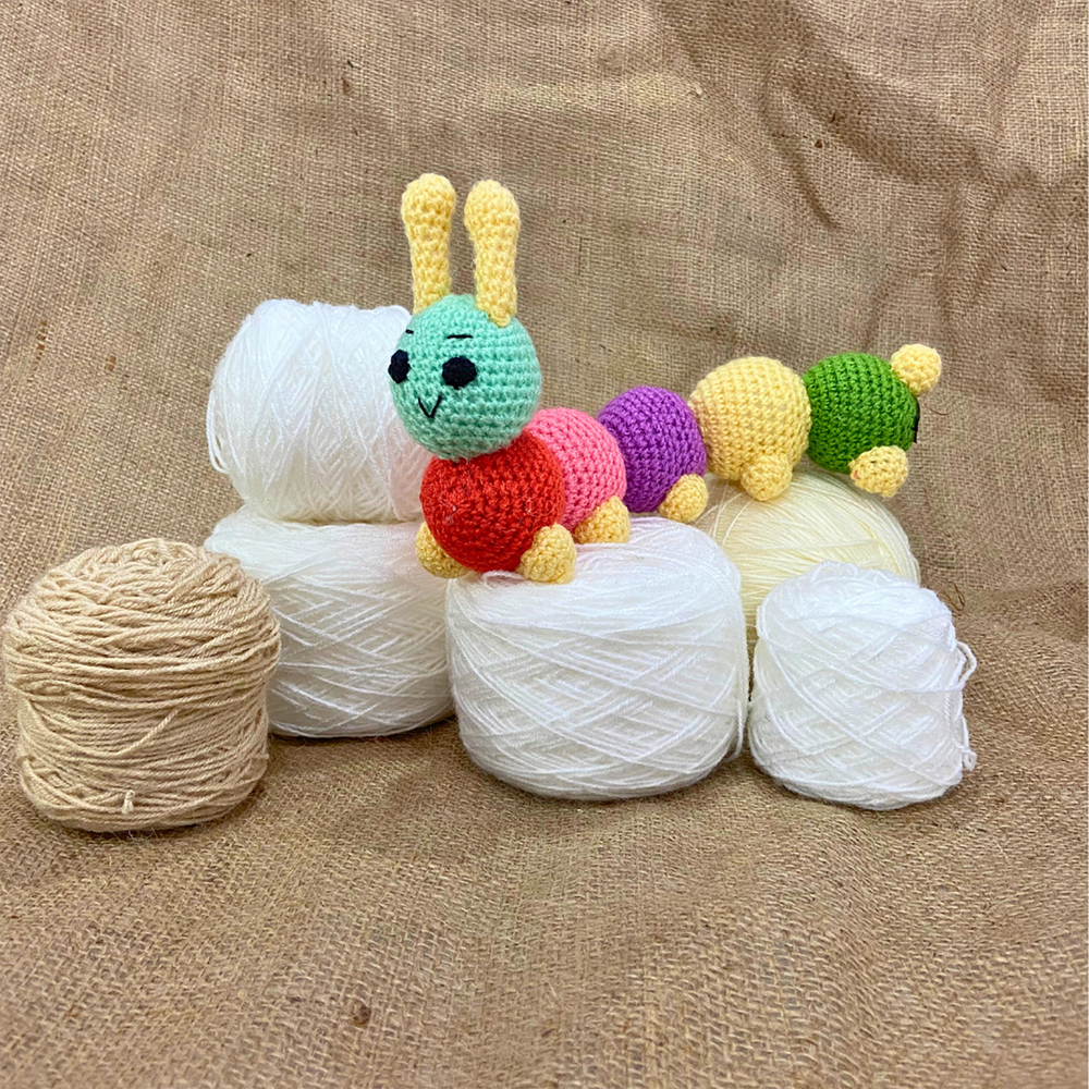 Handmade Crochet Caterpillar Toy