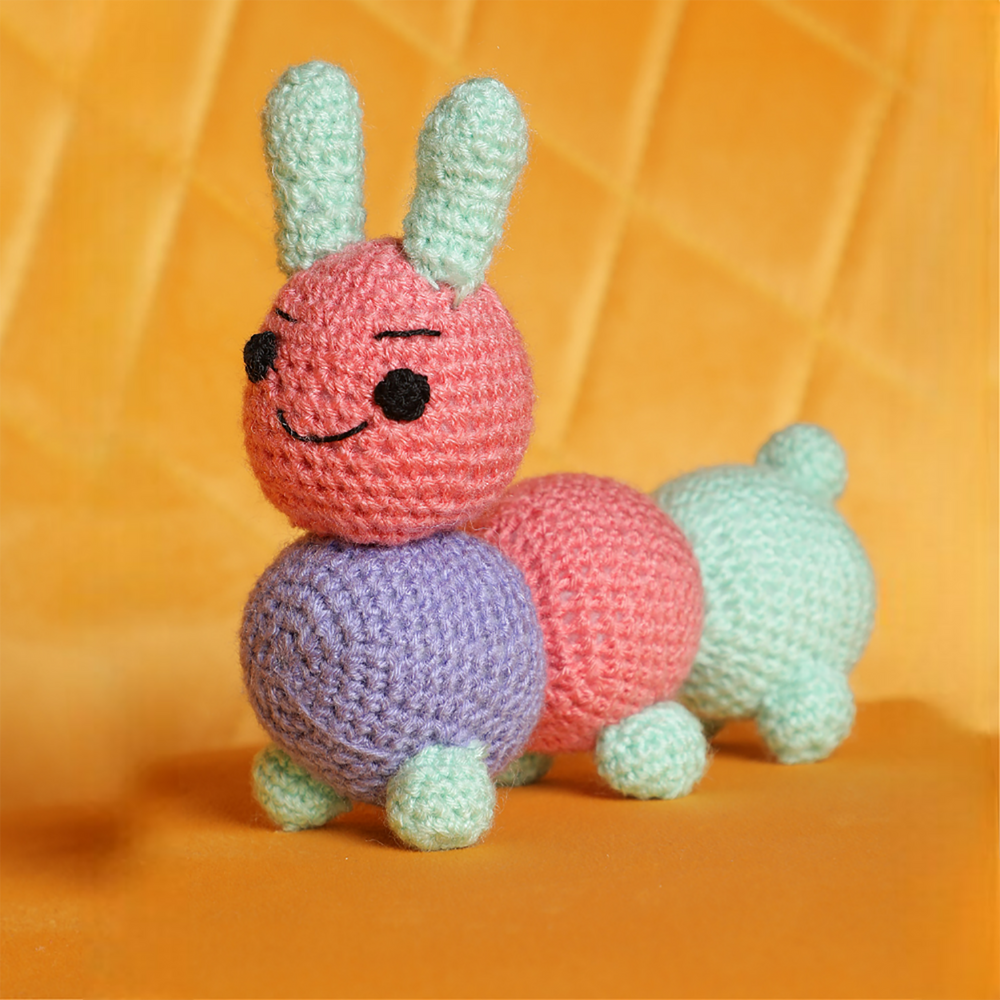 Handmade Crochet Caterpillar Soft Toy