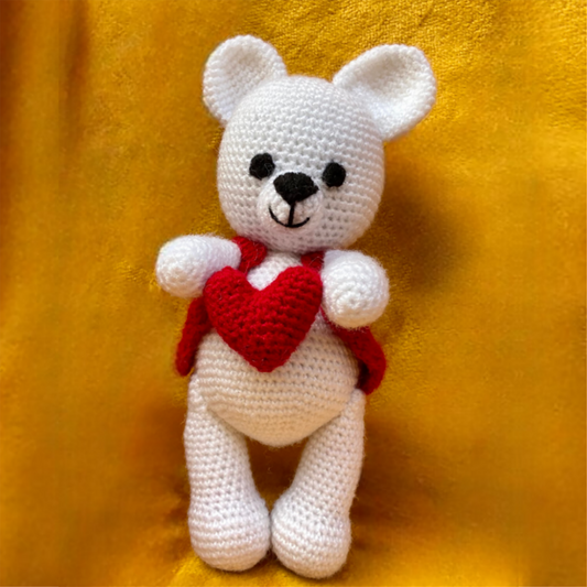 Handmade Crochet Love Teddy Toy