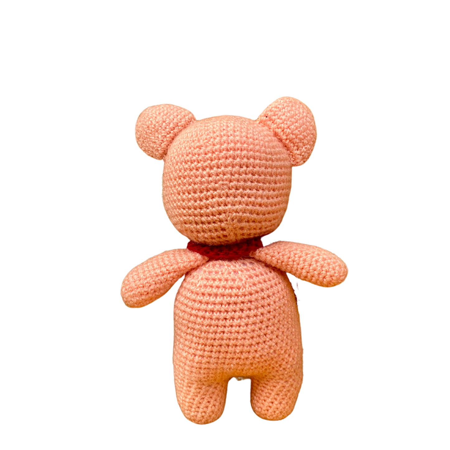 Handmade Crochet Peach Love Teddy Toy