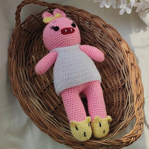 Handmade Piggles Crochet Pig Soft Toy