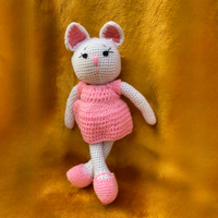 Handmade Crochet Pink Kitty Toy