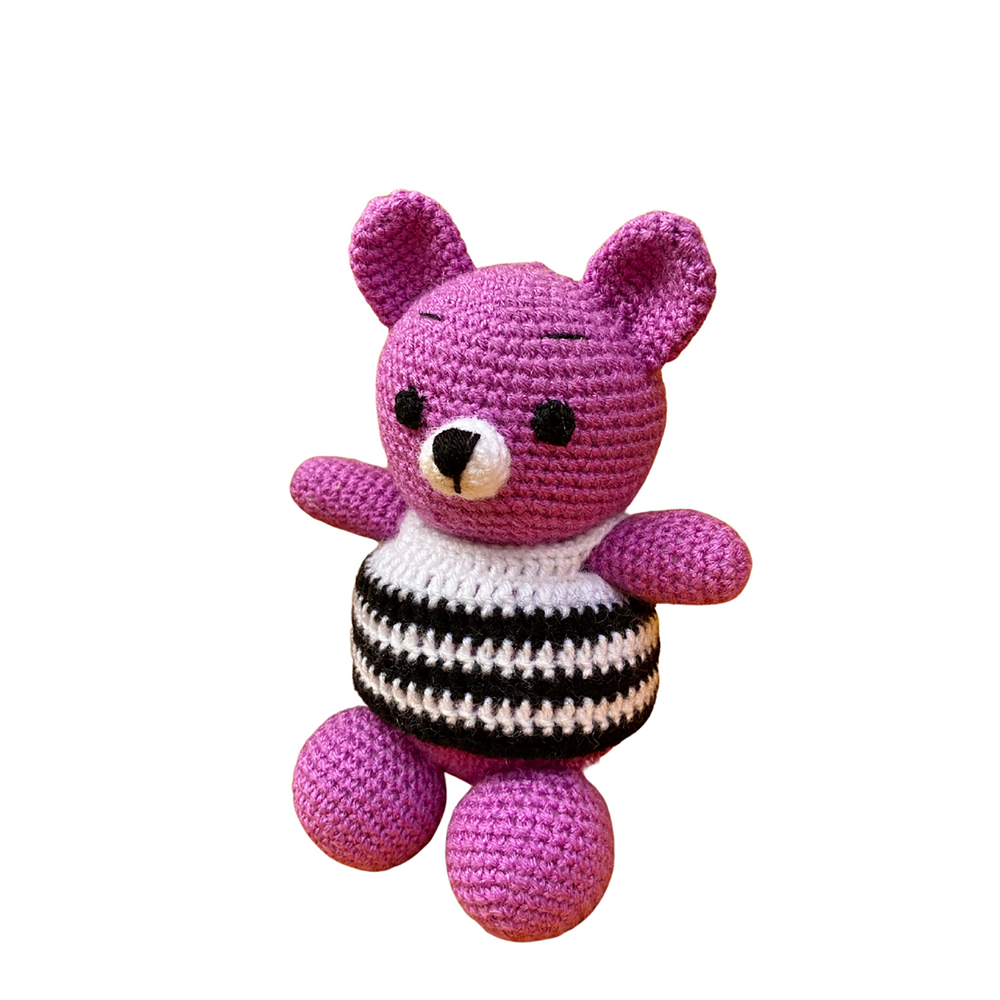 Handmade Crochet Purple Teddy Toy