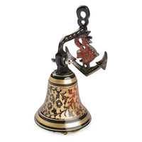 Brass Hanging Door Bell with Anchor Bracket (Diameter – 12.5 cm, Height - 22 cm, 1200 gm)