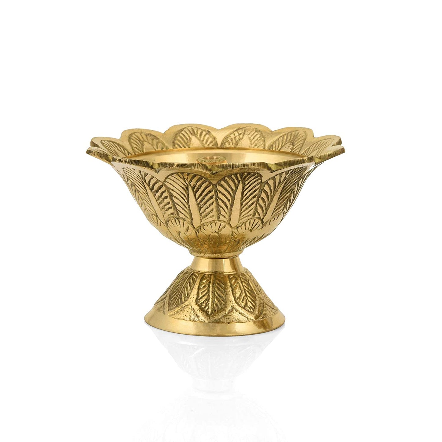 StyleMyWay Brass Jyoti Pooja Diya (Diameter - 6 cm, Height - 5 cm, 100 gm)