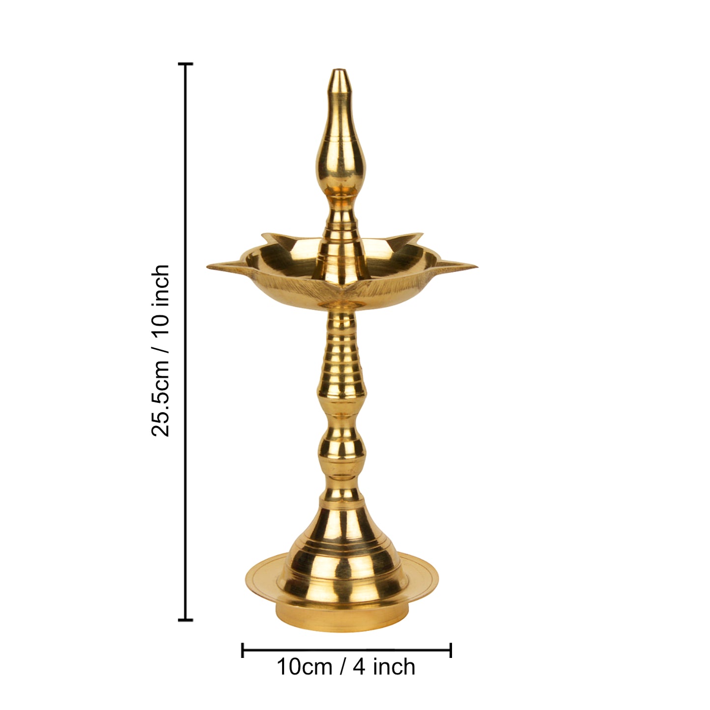 Handcrafted Panchmukhi Brass Standing  Kalash Diya ( 10 Inches , 330 gm)