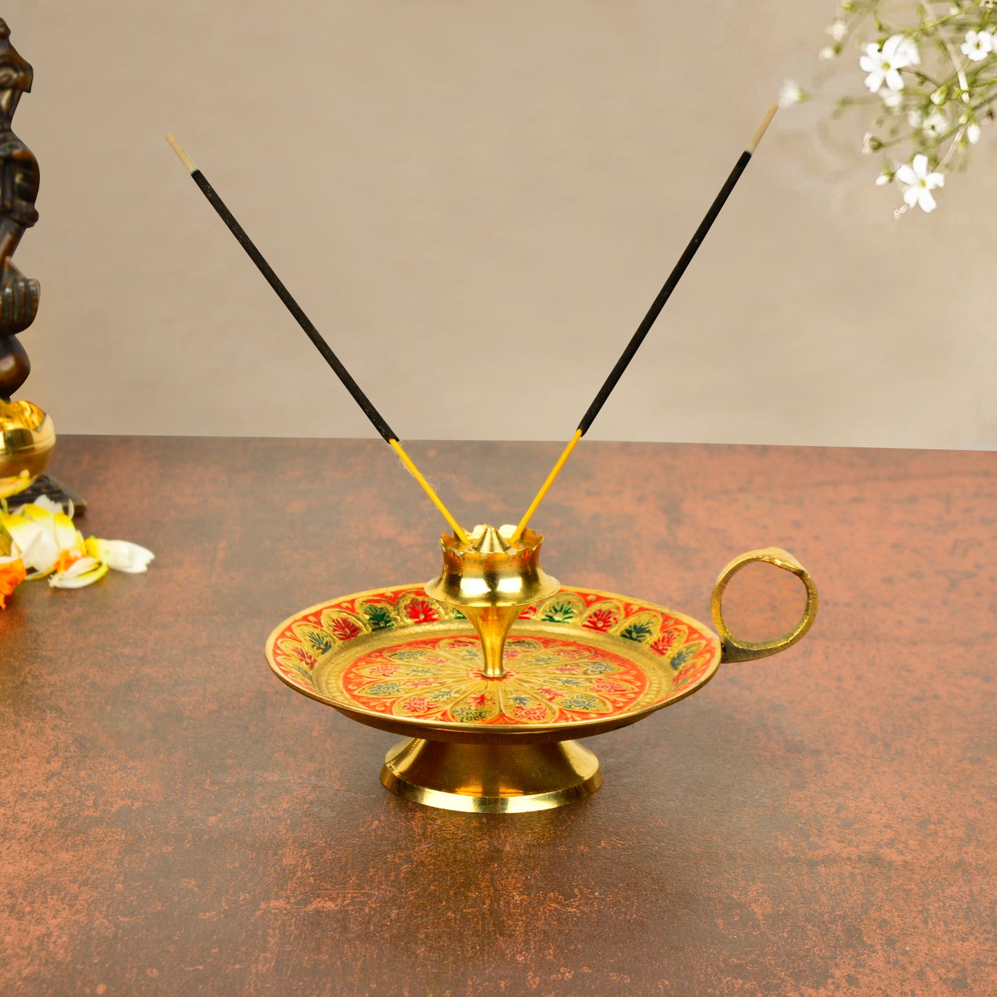 Brass Incense Holder with Ash Catcher