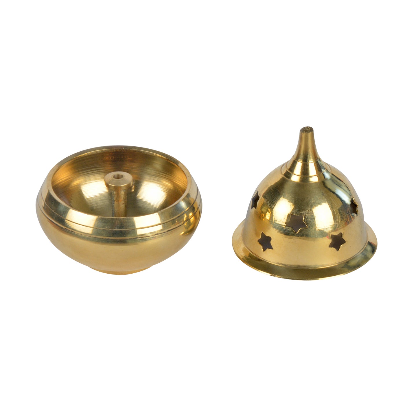 Covered Brass Akhand Jyoti Diya for Pooja (5.5 cm x 5.5 cm x 8 cm , 90 gm)